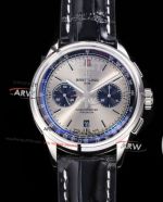 BLS Replica V2 Breitling Premier B01 Chronograph 42mm Grey Dial Black Strap Watch